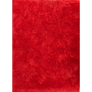 Cozy Collection Ultra Soft Red 5 ft. x 7 ft. Area Rug