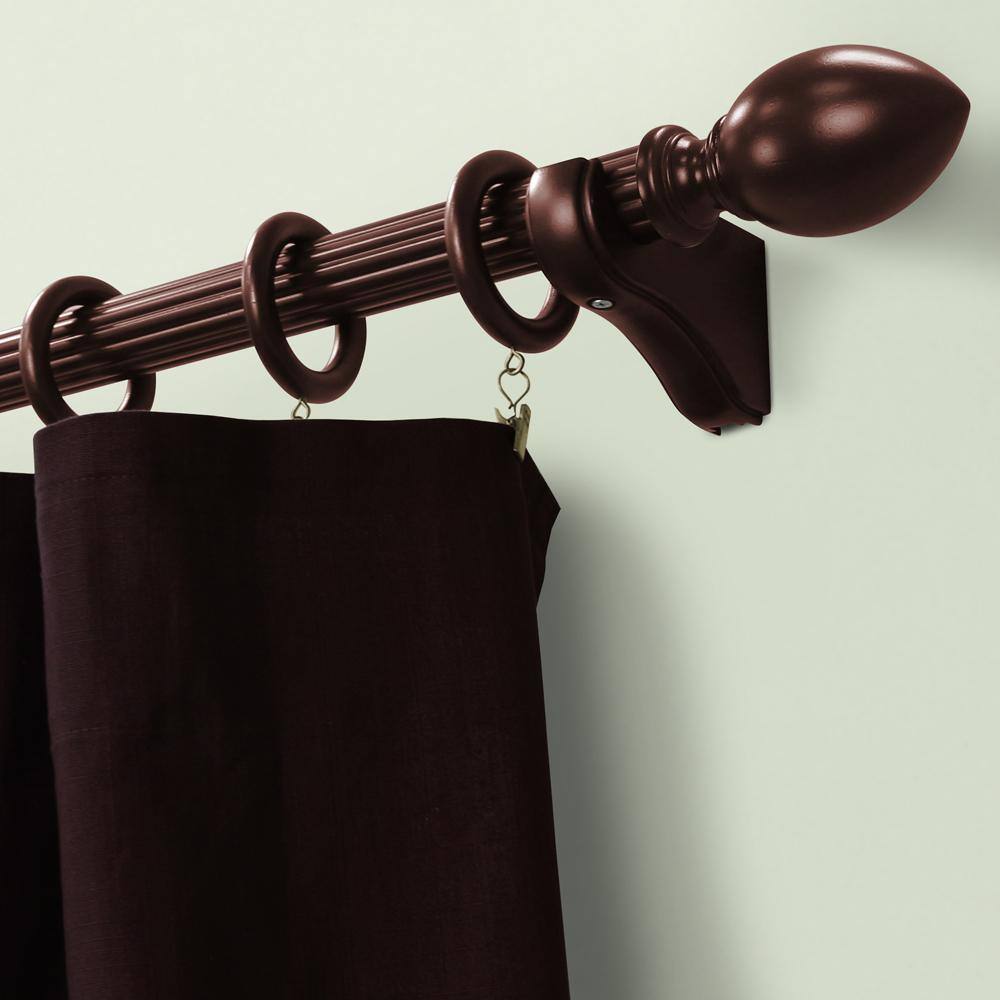 Lumi Antique Mahogany Wood Egg Curtain Rod Finials (2-Pack)