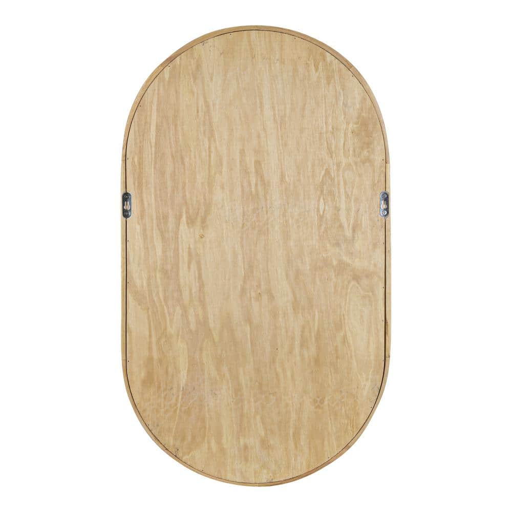 Natural Mango Wood Oval Floating Wall Shelf, 18.6"