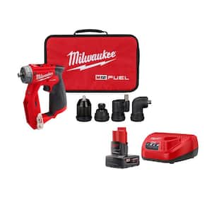 M12 FUEL 12V Lithium-Ion 4-in-1 Installation 3/8 in. Drill Driver w/M12 12-Volt 4.0 Ah and Charger Starter Kit