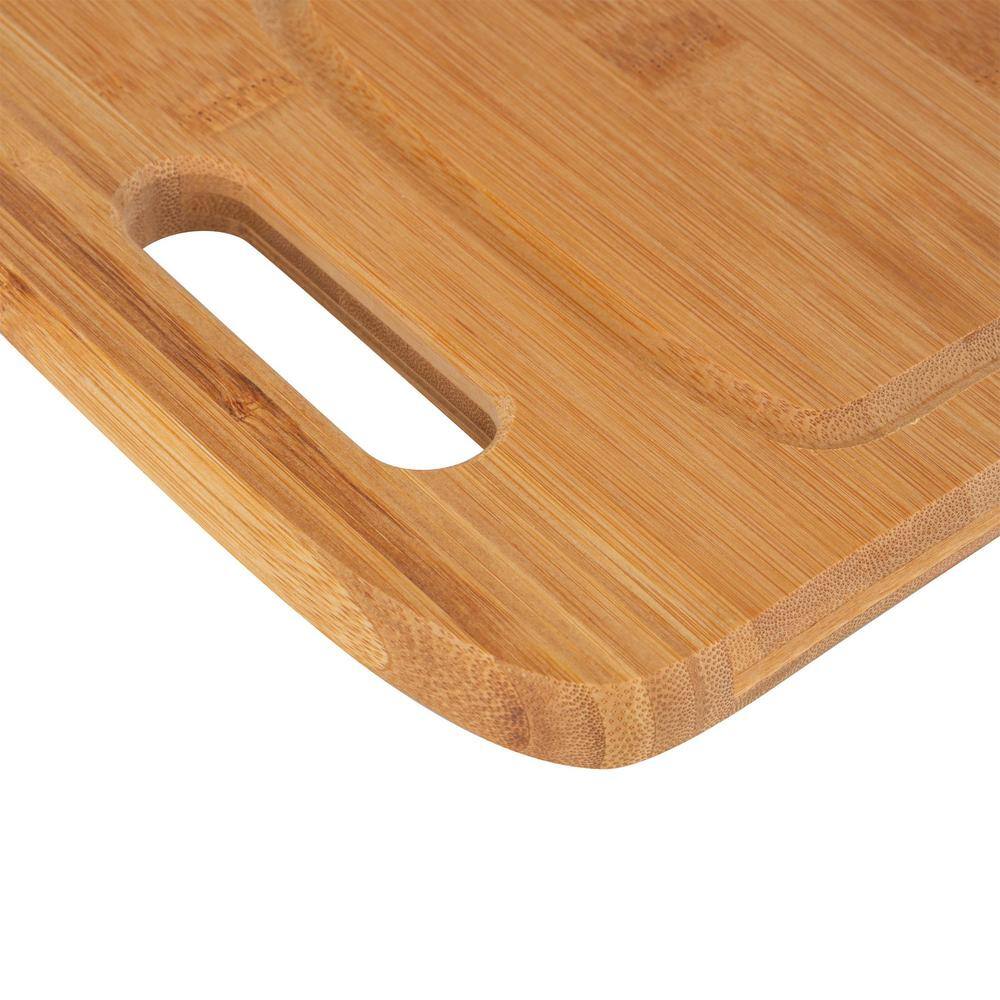Medium Natural Bamboo Rectangular Cutting Board with Handle
