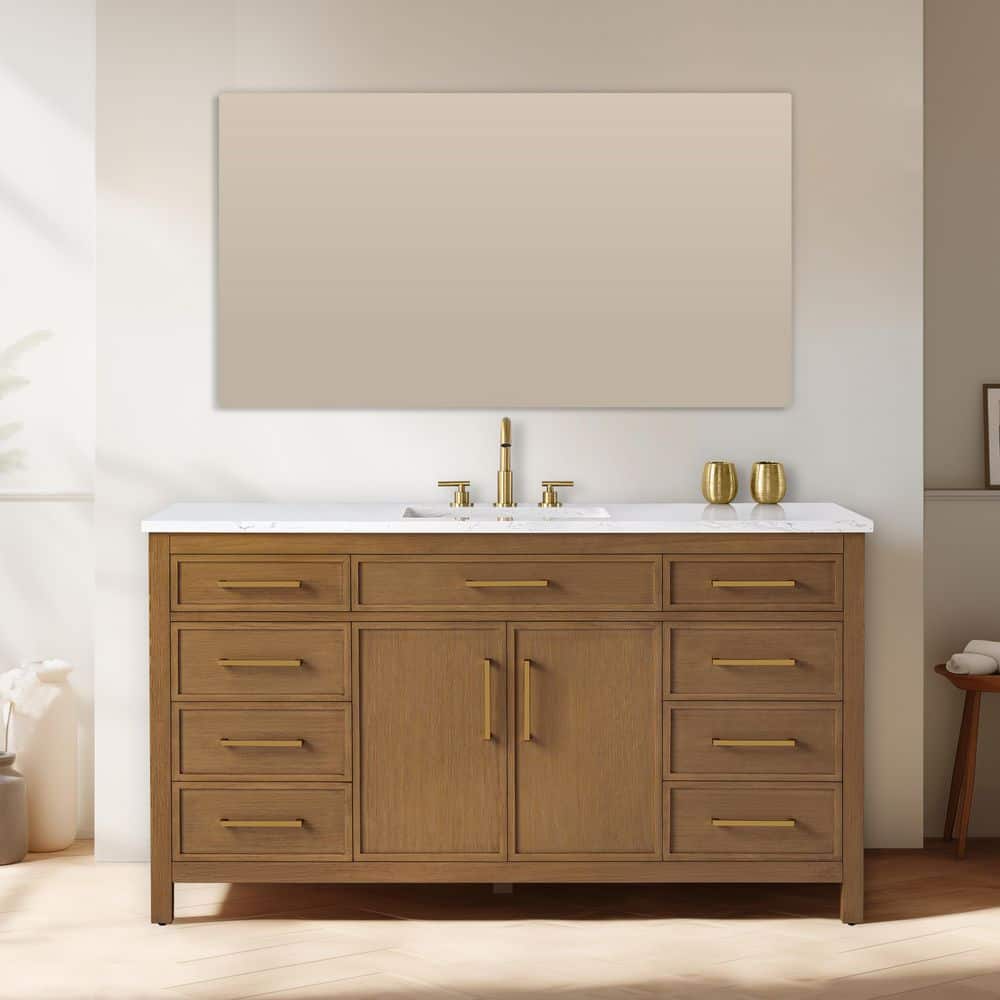 SUDIO Logan 60 in. Single Sink Freestanding Bathroom Vanity in