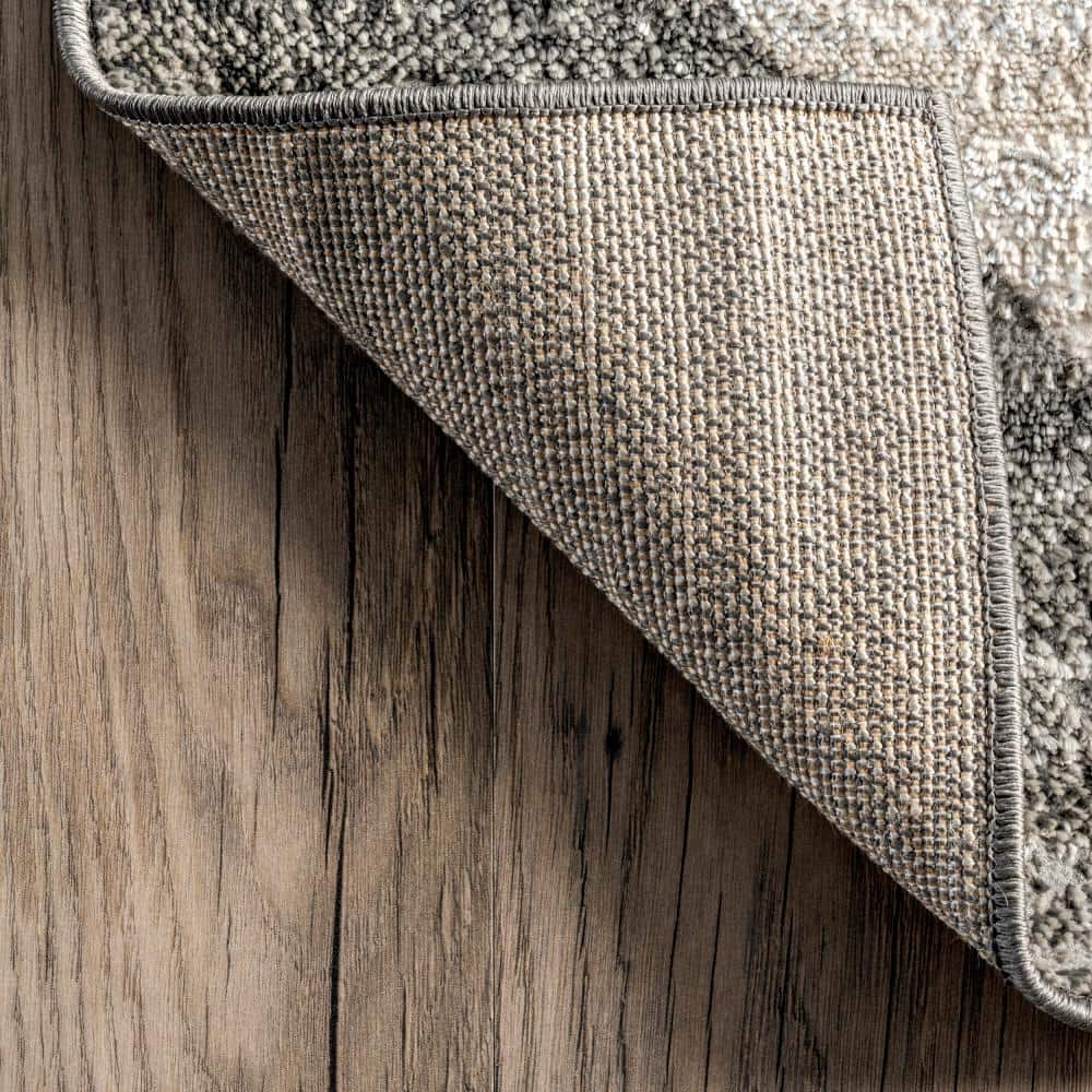 Gianna Gray Geometric Recycled Synthetic Runner Rug