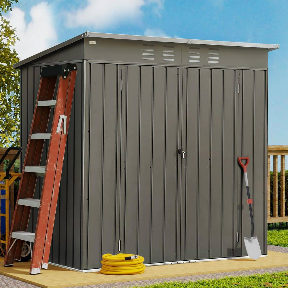 ToolCat 6 ft. W x 4 ft. D Outdoor Metal Tool Storage Shed with