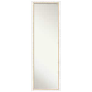 Morgan White Gold 16 in. x 50 in. Non-Beveled Modern Rectangle Wood Framed Full Length on the Door Mirror in White