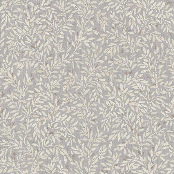 Ditsy Leaf Grey Wallpaper