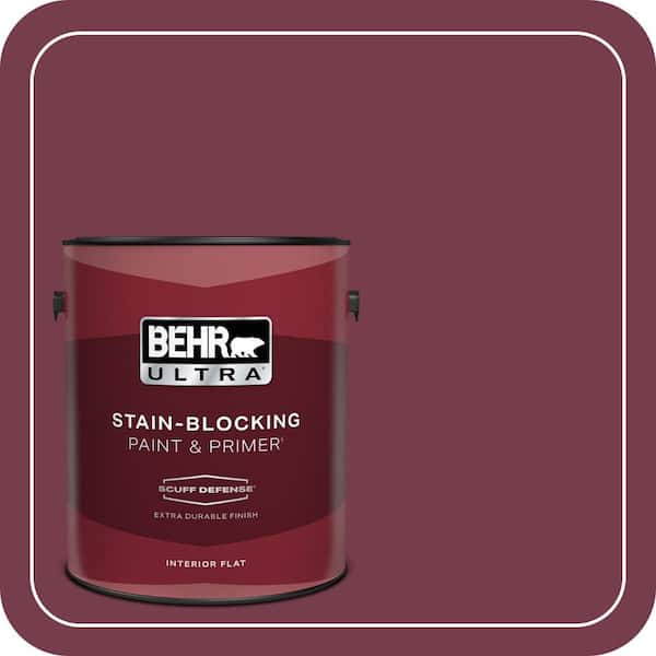 BEHR ULTRA 1 gal. #ICC-110 Vintage Merlot Extra Durable Flat Interior Paint & Primer