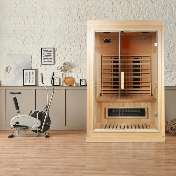 American Spas Harmony 2-Person Indoor Infrared Sauna with 6-Heaters Chromatherapy and Bluetooth Speakers