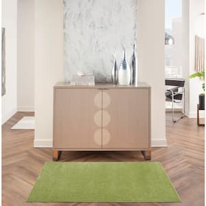 Essentials 3 ft. x 5 ft. Green Solid Contemporary Indoor/Outdoor Patio Kitchen Area Rug