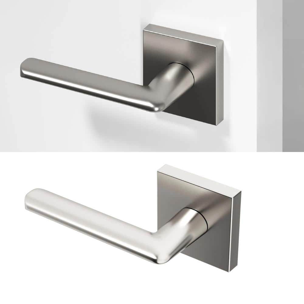 Okun Mirra Metal Brushed Nickel Dummy Door Handle with Square