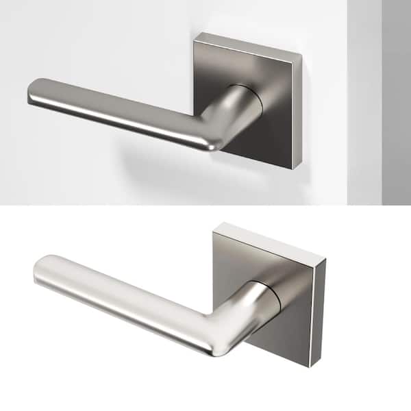 Okun Mirra Metal Brushed Nickel Dummy Door Handle with Square