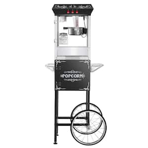 8 oz. Black Kettle Foundation Popcorn Machine and Cart - 3 Gal. Popcorn Popper