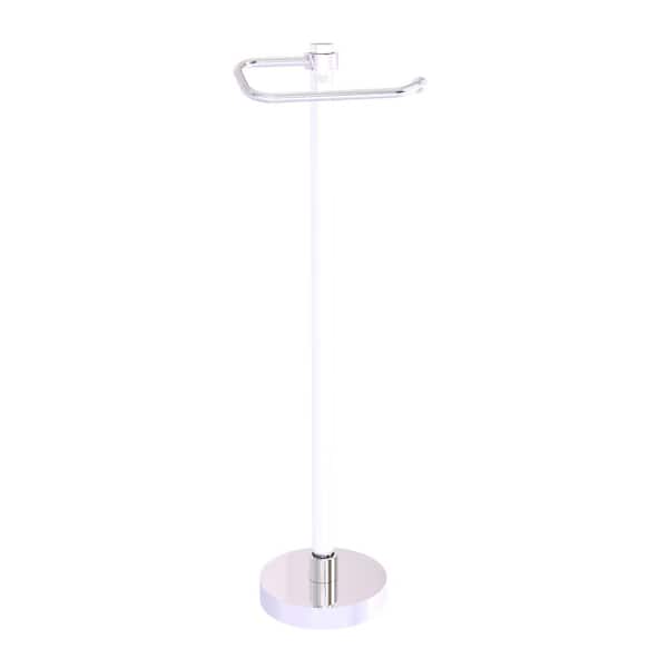 Allied Brass Clearview Euro Style Free Standing Toilet Paper Holder in Polished Chrome