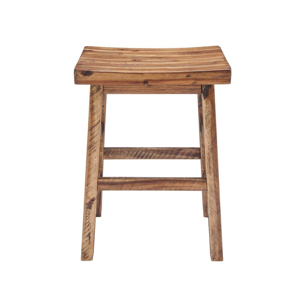 Durango 26" Brown Wood and Metal Saddle Stool
