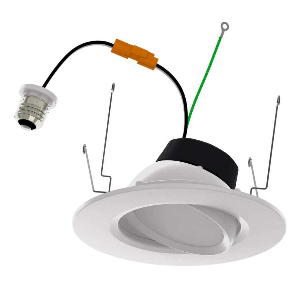 6 in. 10-Watt Selectable CCT Integrated LED Gimbal Recessed Downlight Trim Wet Location CEC Compliant Dimmable price history on PriceWatchPro