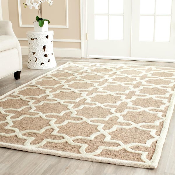 Cambridge Beige/Ivory 8 ft. x 8 ft. Square Multi-Point Diamond Geometric Area Rug
