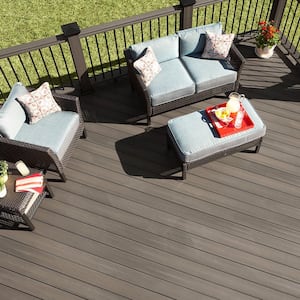 ArmorGuard 15/16 in. x 5-1/4 in. x 16 ft. Nantucket Gray Grooved Edge Capped Composite Decking Board