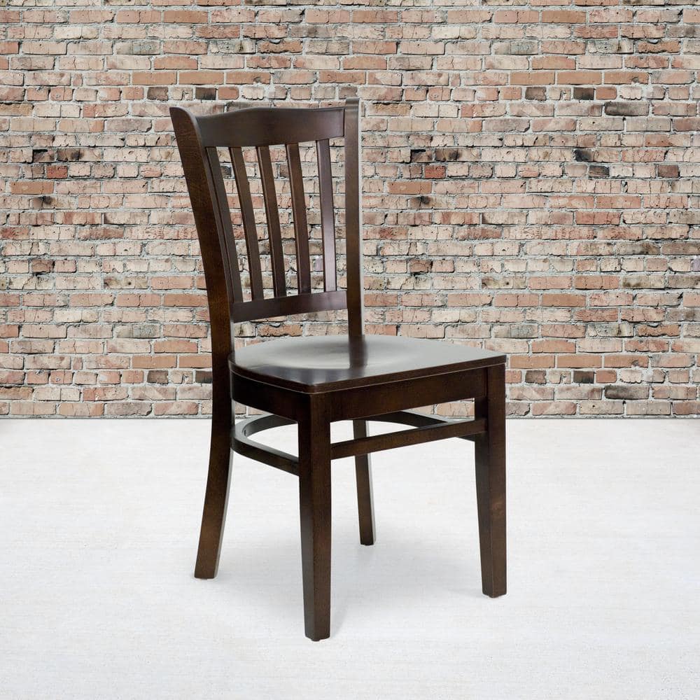 Classic Windsor High Slat Back Walnut Wood Side Chair