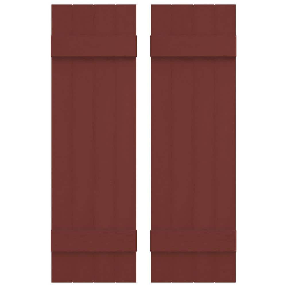 14 in. W x 51 in. H Vinyl Exterior Joined Board and Batten Shutters Pair in Burgundy Red price history on PriceWatchPro