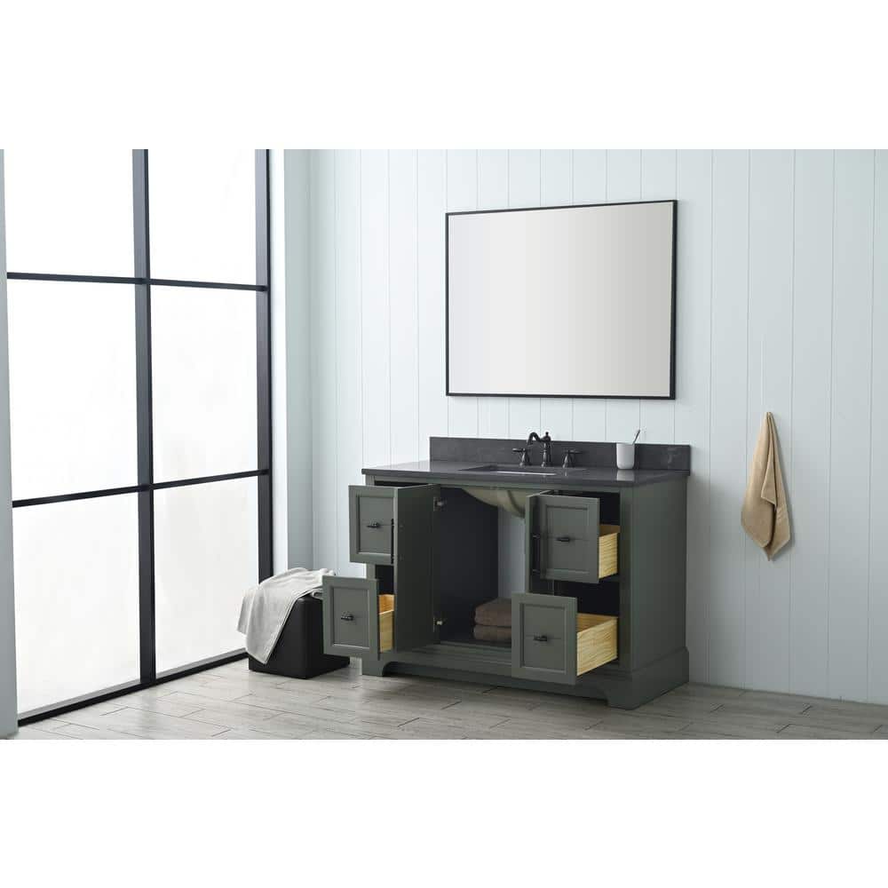 Vintage Green 48" Single Sink Bathroom Vanity with Stone Top