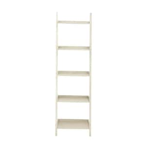 69 in. White Wood Traditional 5 Shelf Shelving Unit