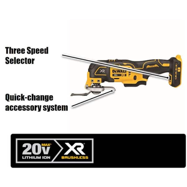 DEWALT 20V MAX Cordless Brushless 3-Speed Oscillating Multi Tool with (1) 2.0Ah Battery and Charger DCS356D1 - The Home Depot
