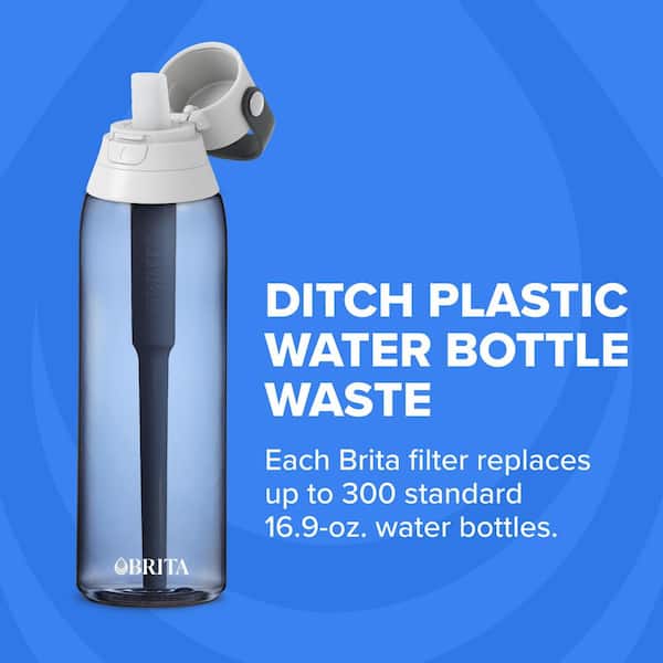 Brita Premium 26 oz. Filtering Water Bottle with BPA Free in Sea Glass Blue 10060258365198