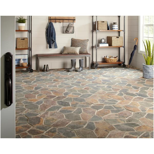 Natural Stone Collection Mongolian Spring 12 in. x 24 in. Slate Flagstone Floor and Wall Tile (13.5 sq. ft. / case)