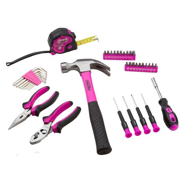 The Original Pink Box Multi-Purpose Tool Set with 12 in. Tool Bag in Pink (30-Piece)