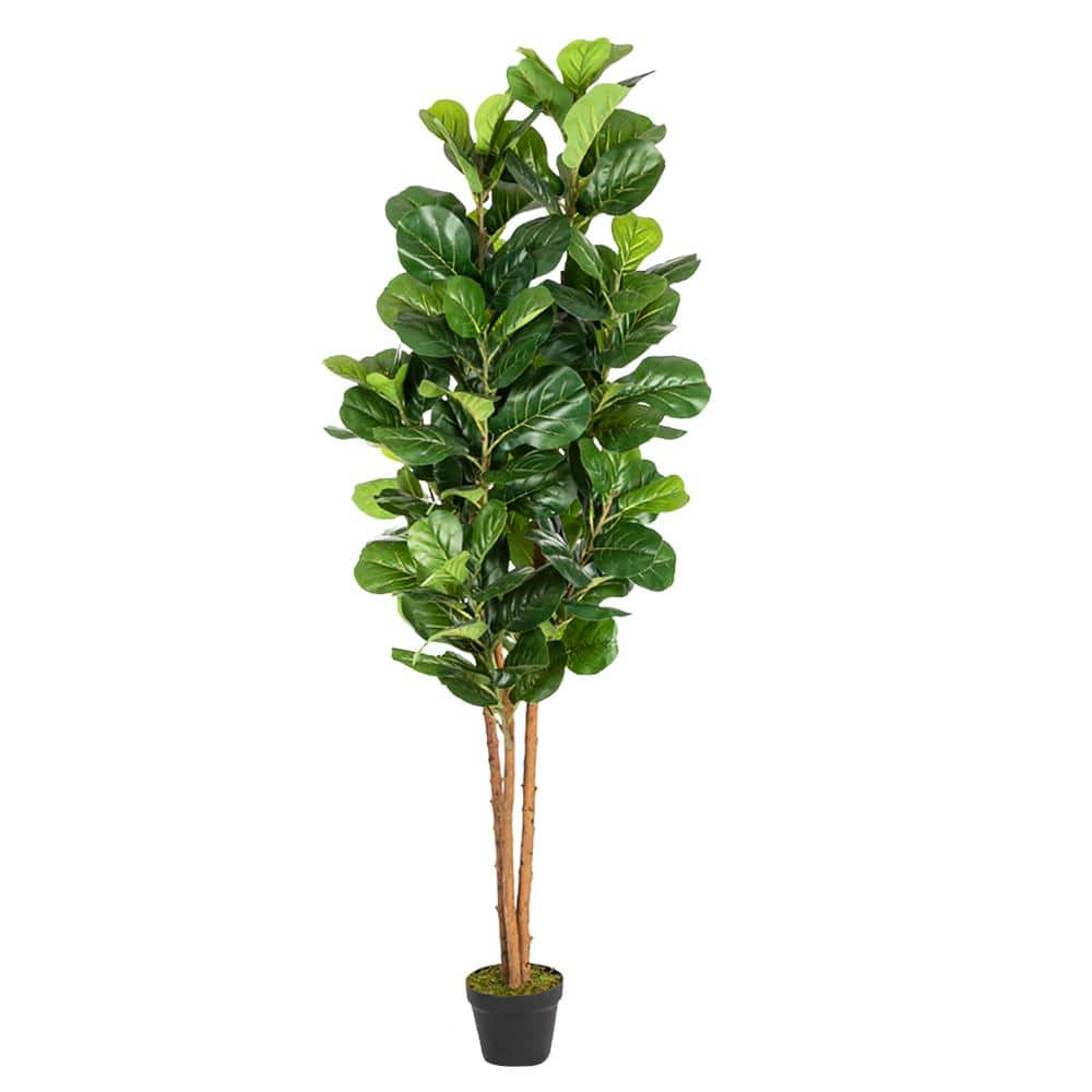 Tiramisubest 6ft Green Solid Wood 156-leaf Truncated Model Of Qin Leaf 