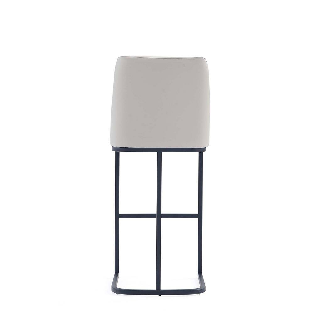 Serena Light Grey Leatherette Upholstered Metal Bar Stool