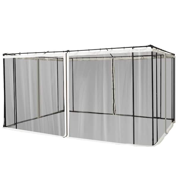 Replacement Mesh Mosquito Netting Screen Walls for 10 ft. x 12 ft. Patio  Gazebo, 4-Panel Sidewalls with Zippers