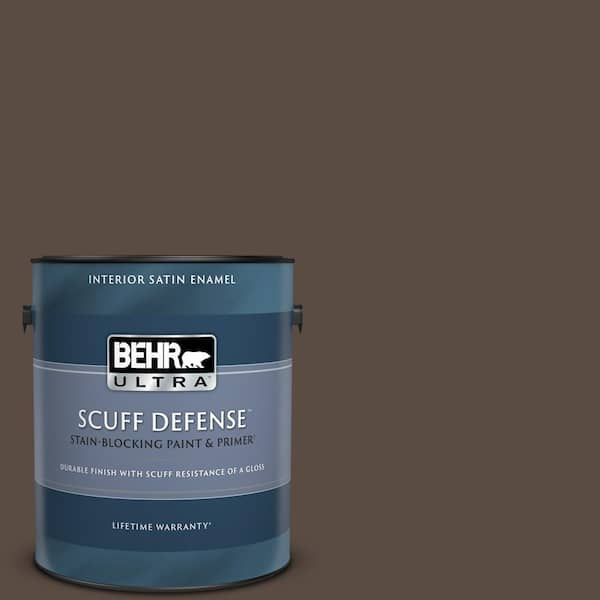 BEHR PREMIUM PLUS 1 gal. #MQ2-39 Rare Wood Semi-Gloss Enamel Low