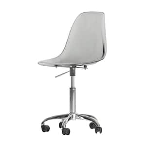 Annexe Acrylic Swivel Office Chair in Gray Armless