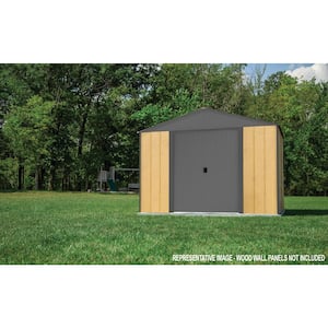 8 ft. x 8 ft. Ironwood Steel Hybrid Shed Kit Galvanized in Anthracite