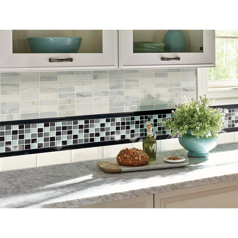 12" Black Polished Granite Bullnose Tile Trim