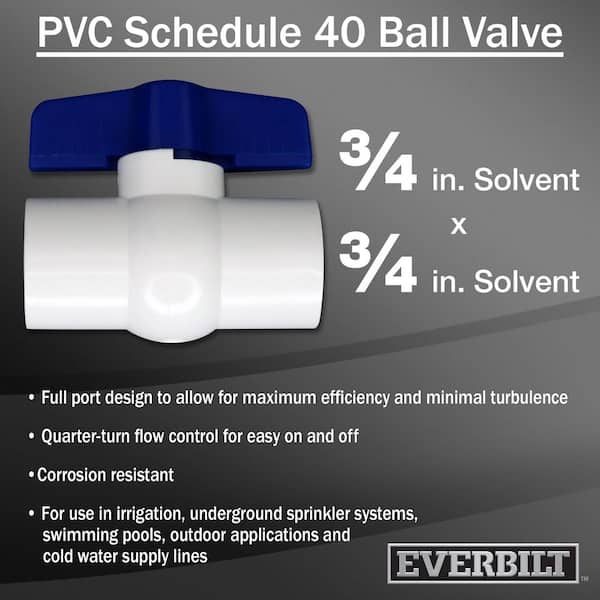 3/4 in. Slip x 3/4 in. Slip PVC Schedule 40-Ball Valve Pro Pack (12-Pack)