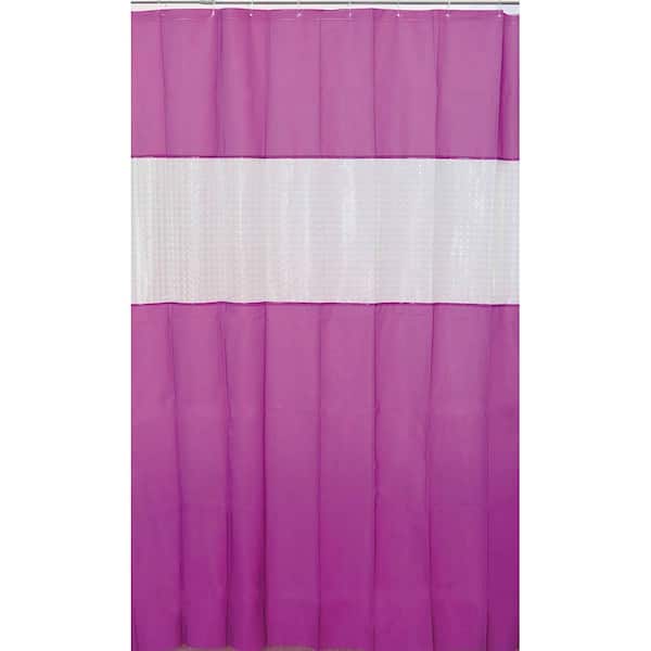 Unbranded 71 in. x 79 in. Purple Laser Peva Solid Colors Bath Shower Curtain