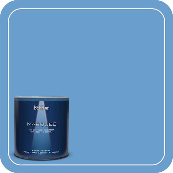BEHR MARQUEE 1 qt. #570B-5 Gulf Stream Satin Enamel Interior Paint & Primer