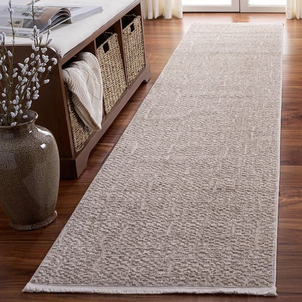 Palmer 2 x 10 Beige/Ivory Crosshatch Runner Rug