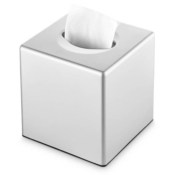 Numhew Square Facial Storage Tissue Box Holder in Silver, Home