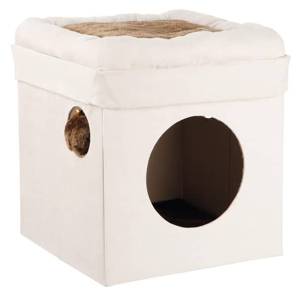 TRIXIE Gray and Light Gray Miguel Fold-and-Store Collapsible Cat Condo
