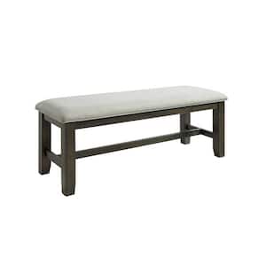 Gray and Brown 50 in. Backless Bedroom Bench with Wooden Frame