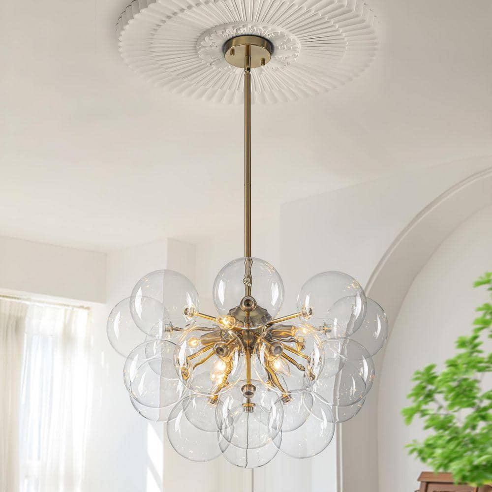 GoYeel Bublume 8 Lights Gold Modern Clear Glass Globe Bubble