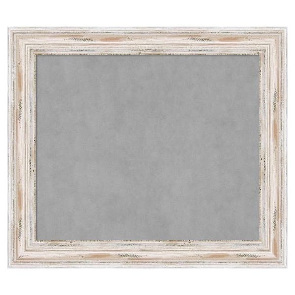 Amanti Art Alexandria White Wash 29 in. x 25 in. Framed Magnetic Board
