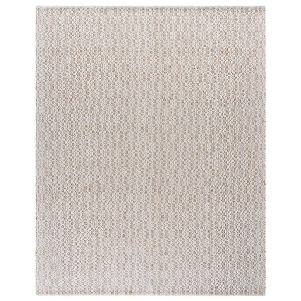 Natural Fiber 9 ft. x 12 ft. Natural/Silver Distressed Striped Abstract Area Rug