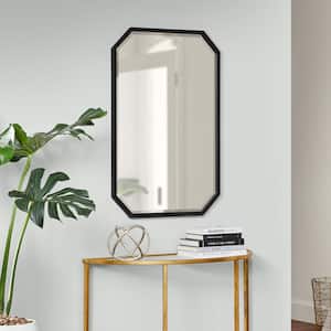 Medium Beveled Black Framed Mirror (24 in. W x 36 in. H)