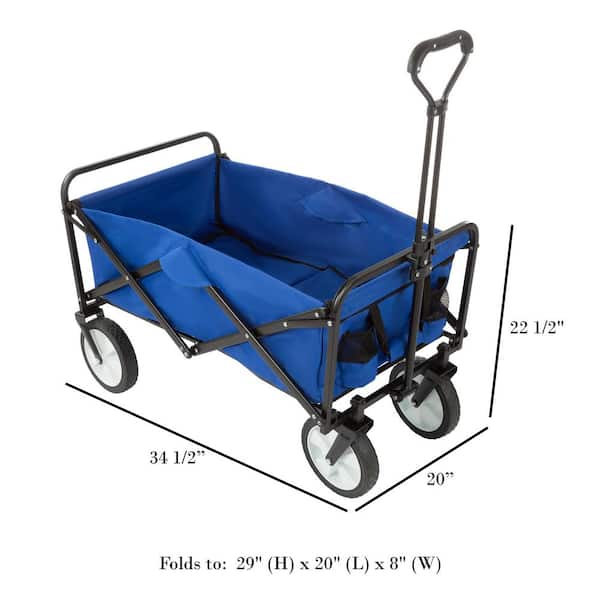 All Terrain Air Tires Beach Cart with Folding Desk Mesh Pouches for Camping Shopping Picnic One opening Outdoor Garden Folding Wagon with Handle