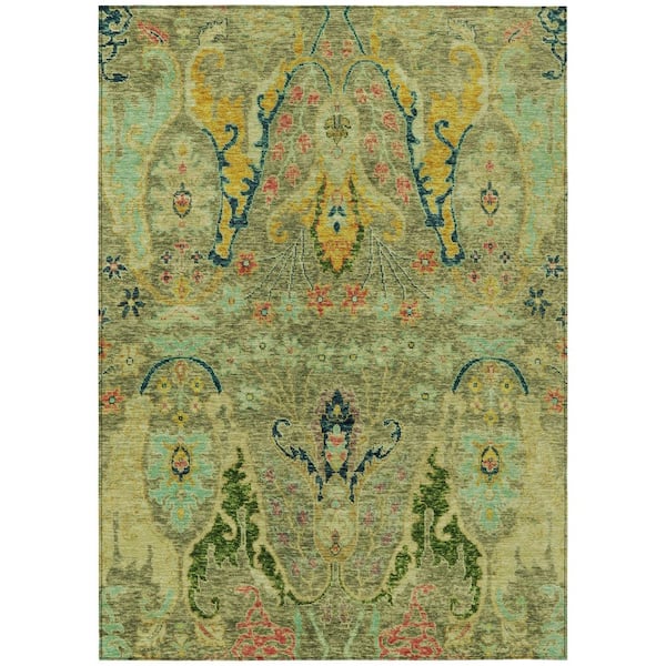 Chantille Machine Washable Indoor/Outdoor Abstract ACN1932 Green 3 ft. x 5 ft. Area Rug