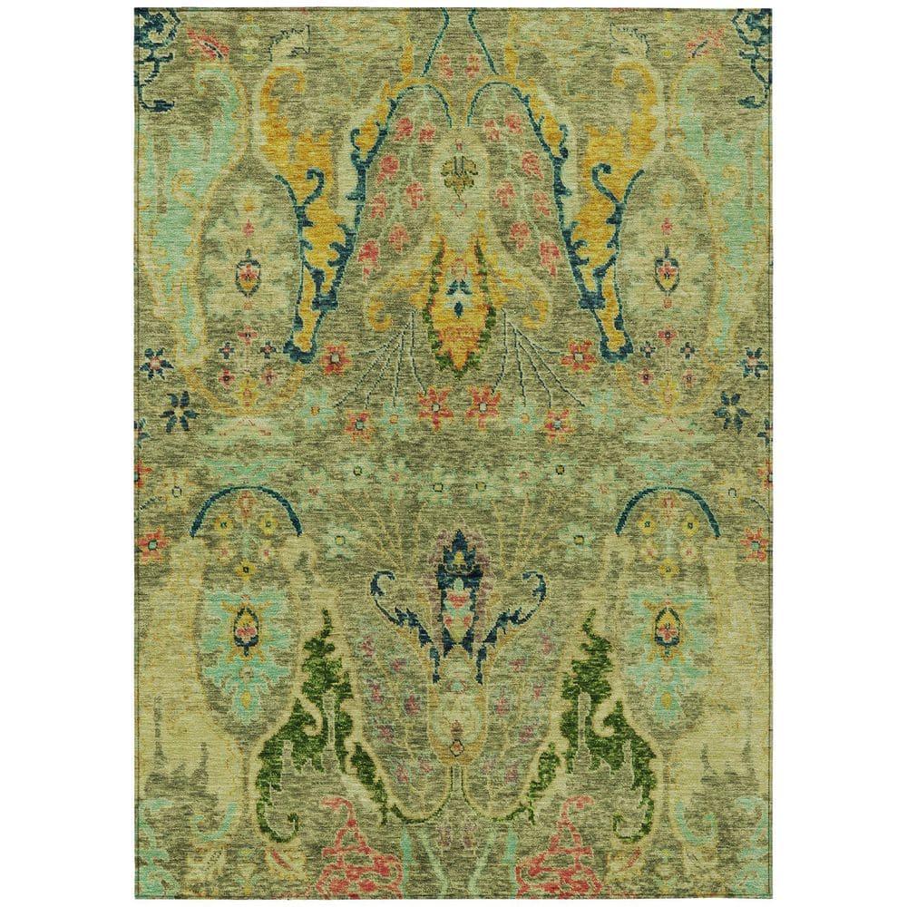 Addison Rugs Chantille Machine Washable Indoor/Outdoor Abstract ACN1932 Green 9 ft. x 12 ft. Area Rug ACN1932GE9X12 - The Home Depot